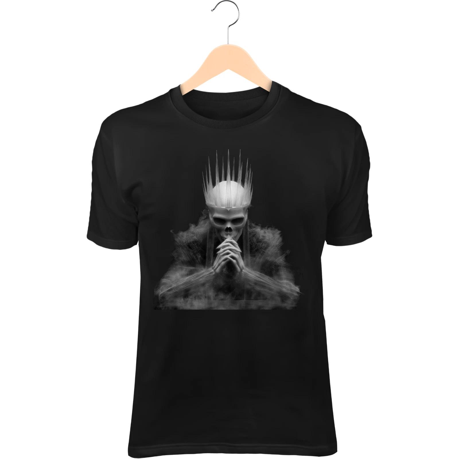 Ghost King Skull II T-Shirt – Bone Crown, Soul-Forged Armor, Shadow Spirits M