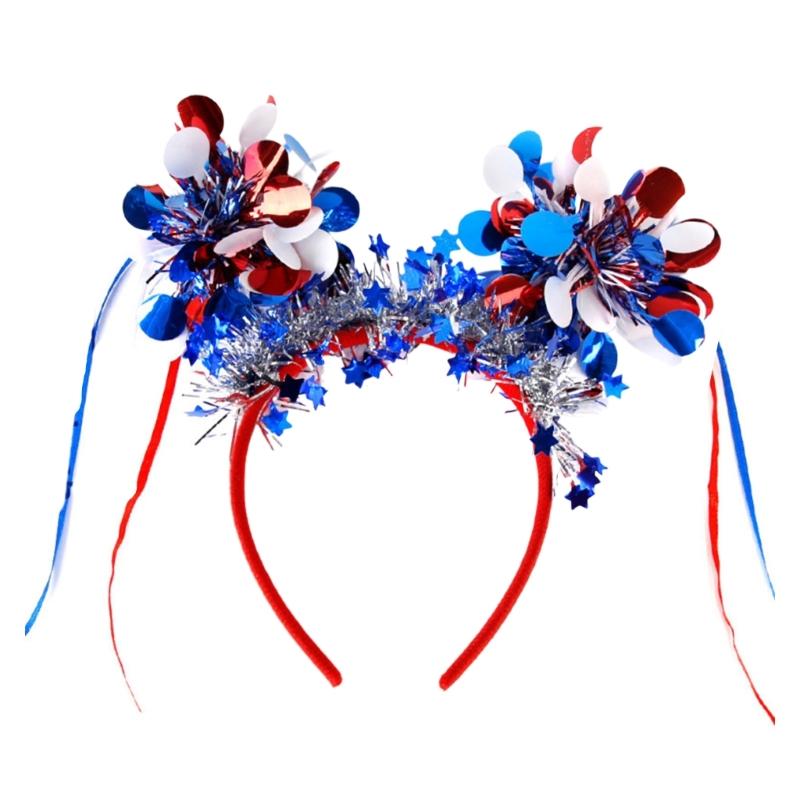 Patriotic Headband For Independence Day With Stripes Design Comfortable Plastic Hair Accessories For Adults Kids