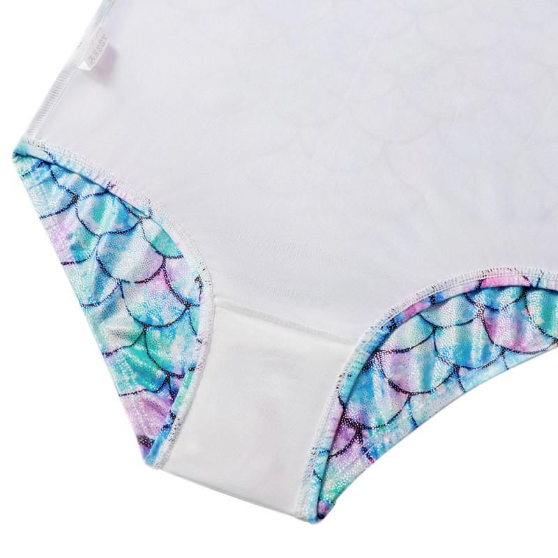 3–13 Jahre Kinder-Gymnastik-Trikot mit Fischschuppen-Motiv, Frühling und Sommer, langärmelig, einteiliger Body-Kostüm