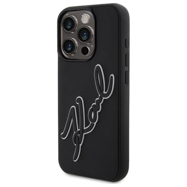 Karl Lagerfeld Klhcp15L3Drksdlk Iphone   15 Pro 6.1 Czarny/Black Hardcase 3D Rubber Signature