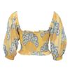 Blouse lettie jaune manches ballons motif fleurs Femme ANTIK BATIK