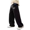 Teen Boys' Thick Velvet Straight-Leg Sports Pants for Autumn & Winter