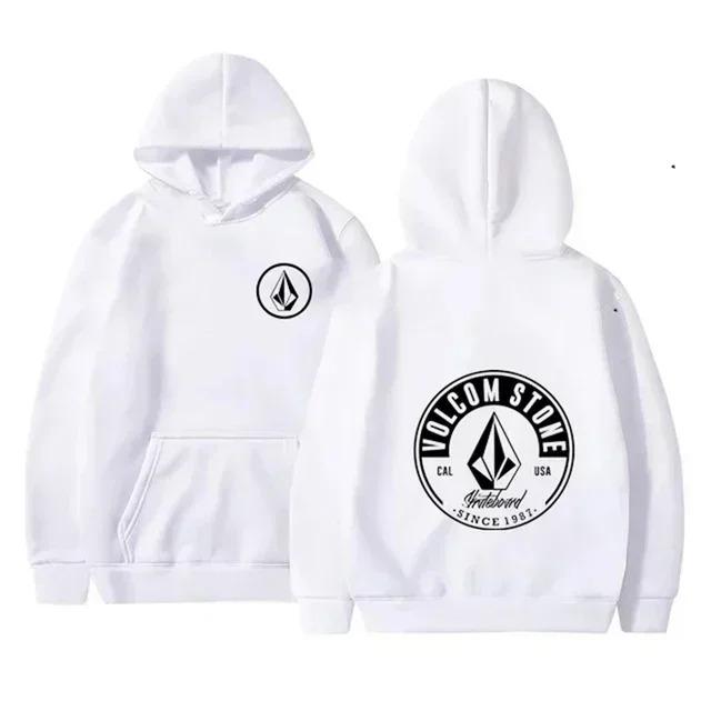 

Чоловічий модний худі Volcom Stone Двосторонній принт Осінь Зима Фліс Теплий Повсякденний Спортивний Оверсайз Топ Дихаючий Вуличний стиль Дорослий Светр 4XL рожевий