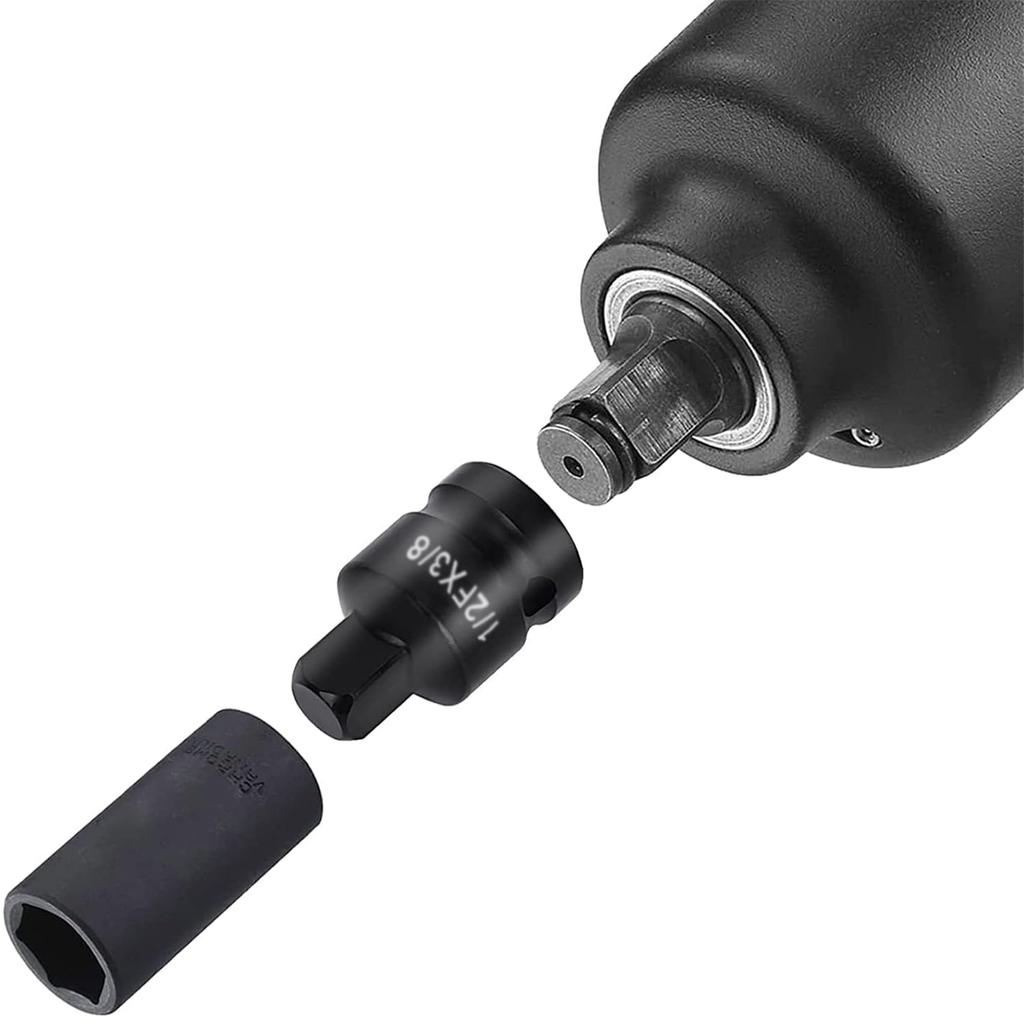 6pcs Impact Socket Adapter Set with Carrying Case for Driver Wrench Conversion Socket Reducer and Enhances Durability