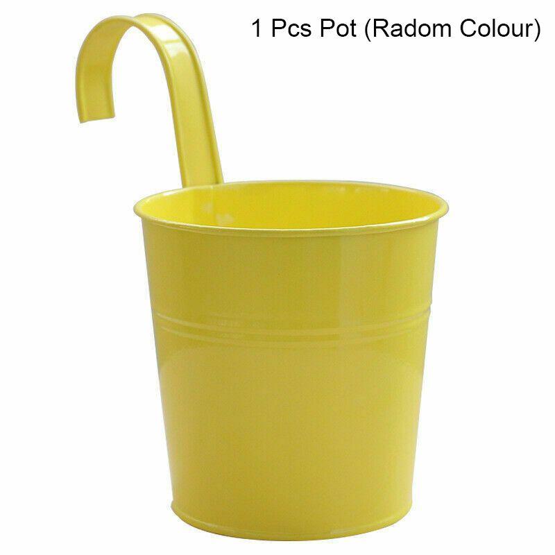 

Металлические подвесные 10x цветочные горшки ведра декор для сада забора крючок съемный 1 Pot (Random Colour)