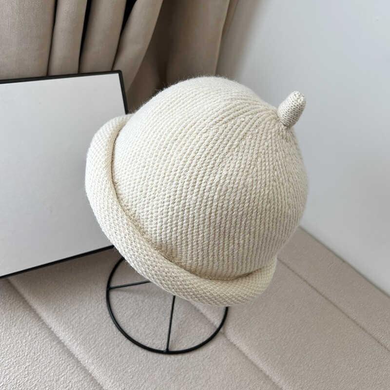 

Wool Melon Cap for Women In Autumn and Winter Yuppie Dome Nipple Retro Watermelon Hat Japanese Dome Hat Men s Trendy Landowner Hat M（56-58cm）