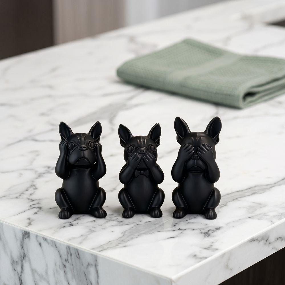 3pcs Nordic Minimalist Style French Bulldog Statue Decorations Small Dog Sculpture  Home Decor