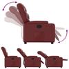 Recliner Chair Burgundy Synthetic Leather
