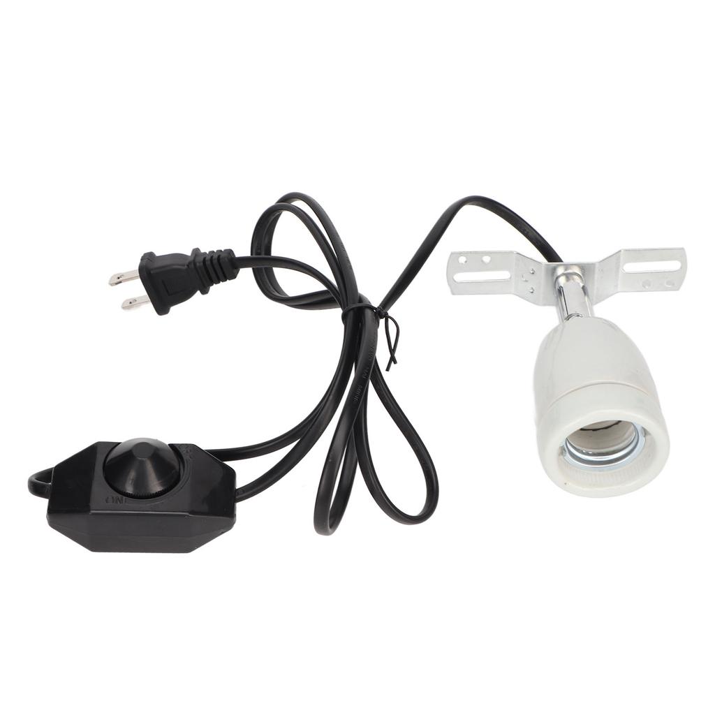 Reptile Ceramic Heat Lamp Holder E27 400W Rotatable Ceramic Heating Bulb Base with Switch