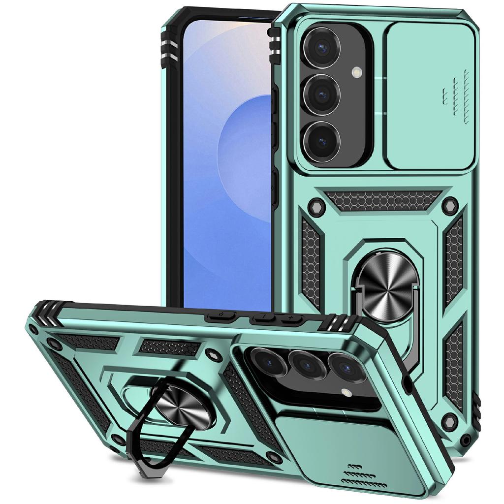 For Samsung Galaxy S25 FE Case PC + TPU Phone Cover with Lens Protection Kickstand