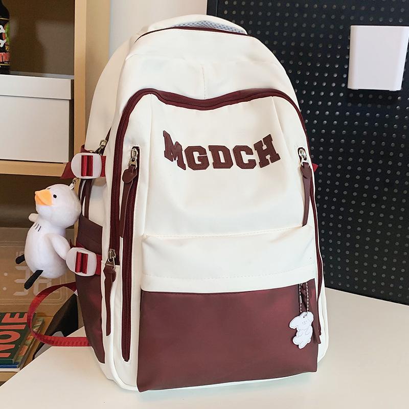 School Bag Children Primary School Girls Burgundy Junior High School Backpack Middle School Student College Student Backpack