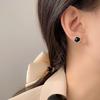 Black Agate Earrings with Personality, Versatile and High-end Temperament Earrings New Simple Earrings