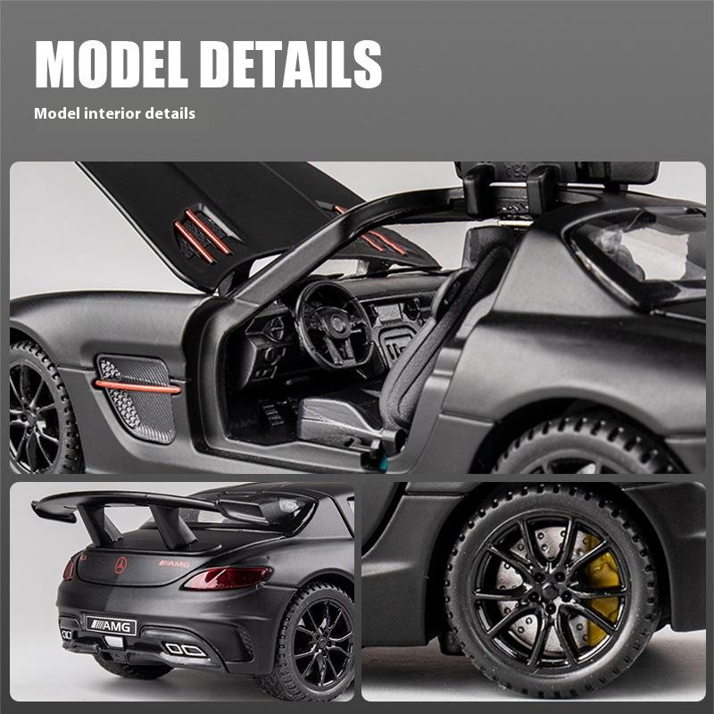 Nové 1:32 simulovaných sportovních vozů Benz AMG SLS z lehkých slitin, model auta, model auta, ozdoba, chlapecké dětské hračky, auta