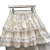 Women's High Waist White Ballet-Style Lace Puff Skirt: Anti-Exposure Short Skirt