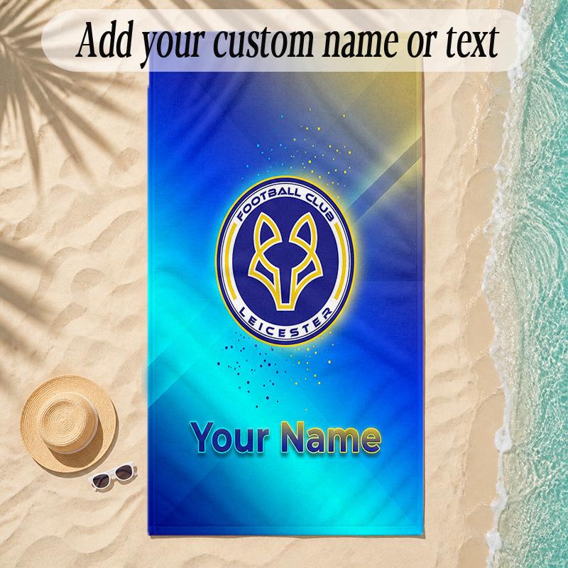 Beach TowelLeicester City Custom Name Text Personalized Soft Towel for Beach Pool Indoor Home Decor Gift