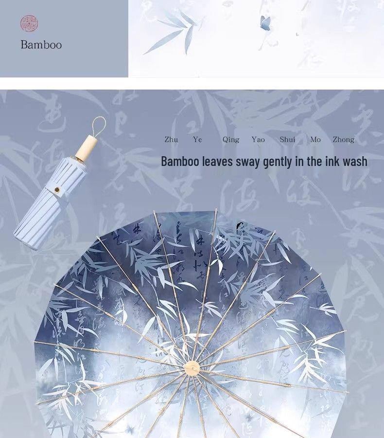 16-Rib Women’s Umbrella: Dual Use for Sun & Rain, UV Protective, Reinforced & Thickened for Enhanced Sunshade