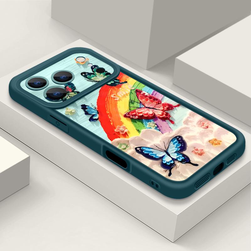 Shockproof Phone Case For iPhone 17 Pro Max Case iPhone 16 15 14 13 Pro Max 11 17e 16e Colorful Butterfly Print Soft Silicone Bumper Cover