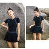 Summer Pool Dress With Collared Splicing Pattern For Beach Vacation And Yoga Practice