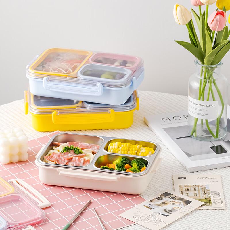 Abay 3-Compartment Stainless Steel Fridge Storage Box