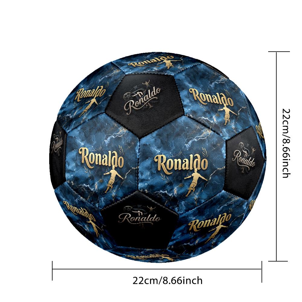 Ronaldo's Golden Legacy Size 5 Football Machine Sewn Indoor/Outdoor Training and Matches Ideal for Soccer Enthusiasts
