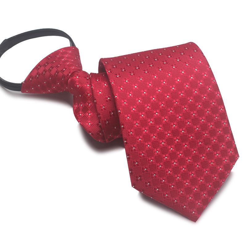 Men's 8cm No-Knot Zipper Tie - Easy-Pull Business Formal Tie