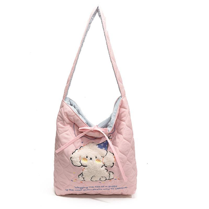 Cotton Clothes Bag Women's Large-capacity New Autumn and Winter Leisure Shoulder Messenger Bag Class Commuter Tote Bag