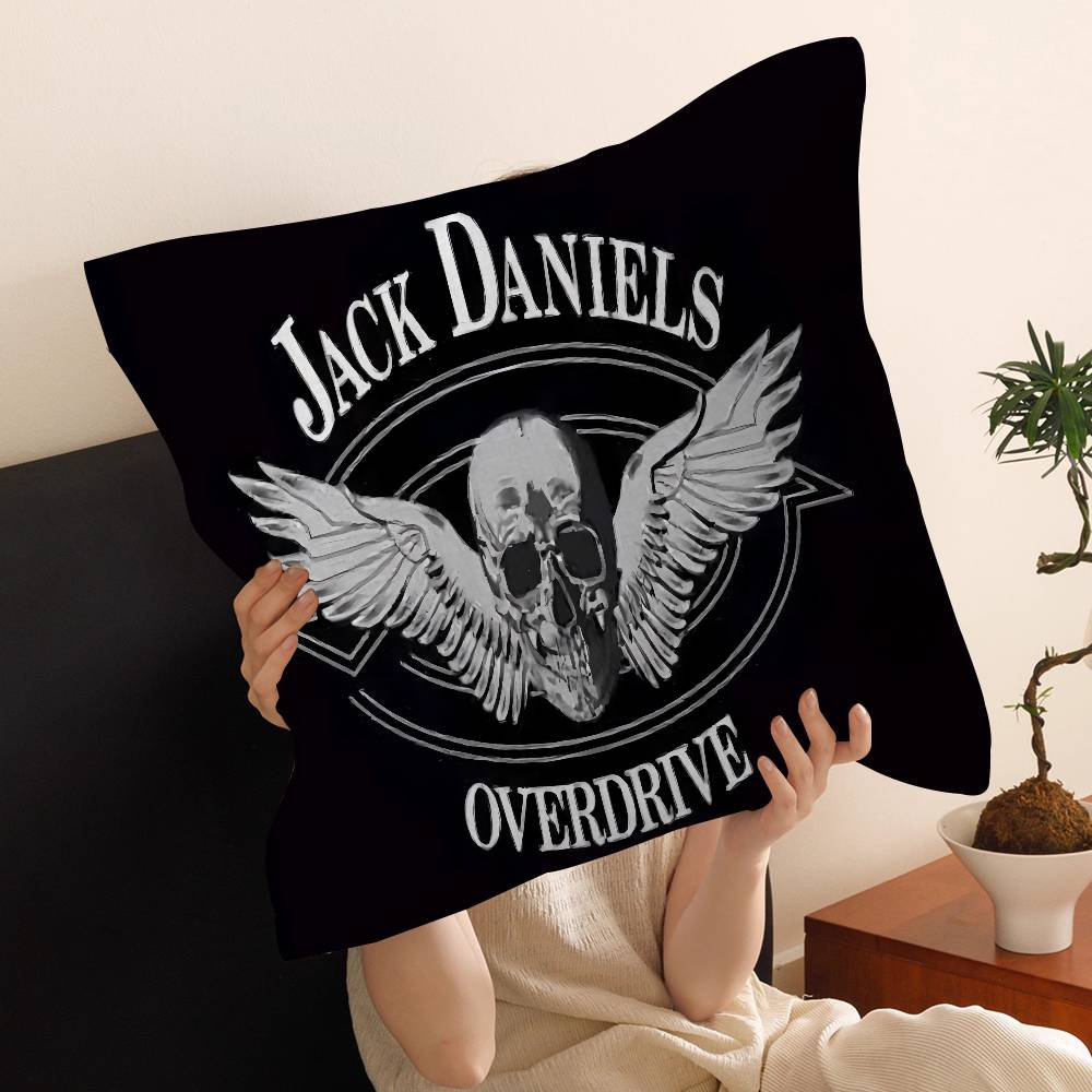 J-Jack D-Daniels Pillow Covers Cartoon Sofa Decorative Home Double-sided Printing Short Plush Cute Cushion Cover