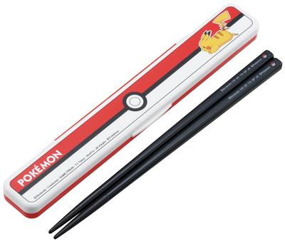 Skater Chopsticks and Chopstick Case Made In Pokemon Monster Ball 25 Set, 18cm, Japan, Design, ABC3-A