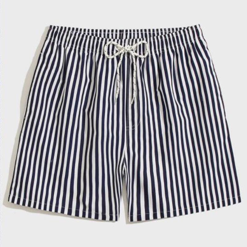 

Men s Quick-Dry Striped Casual Beach Shorts Large темно-синий