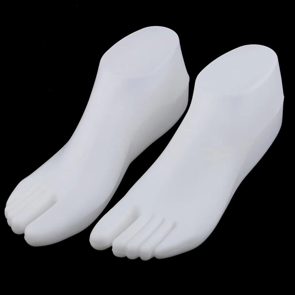 1Pair Plastic Mannequin Foot Model Hollow Sock Display Foot Female Feet  For Thong Sandal Shoe Sock