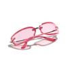 Glasses Square Candy Color Futuristic Sunglasses Women'S Semi-Metallic Dopamine Wearing Sunglasses