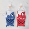 1pc Cute Cartoon Koi Shaped Hanging Hand Towel for Home Bathroom Children's Super Absorbent Handkerchief Square Kitchen