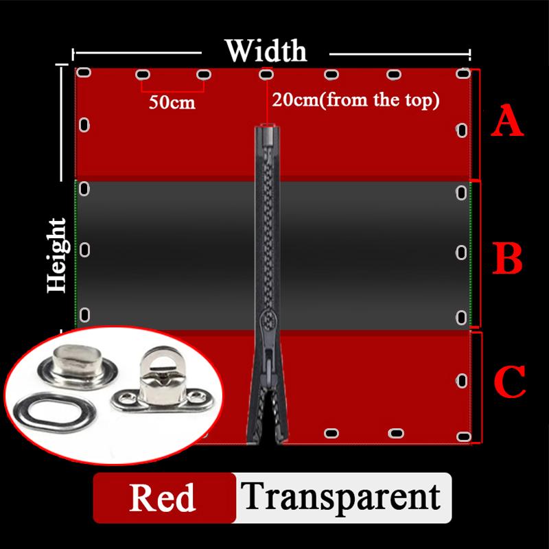 Customize Heavy Duty Zipper Tarpaulin with Twist Locks Outdoor Pergola See Though Tarp Door Curtain Gazebo Windproof Screen