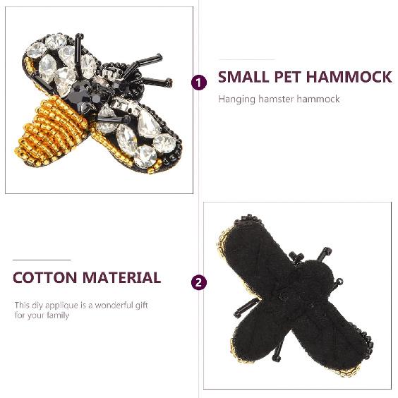 6pcs Beaded Patches Applique Rhinestone Applique Crystals Bee Patches Animal Patches Coat Patches Diy Craft Patch Bees Sew On Patch Cute Patch Do It