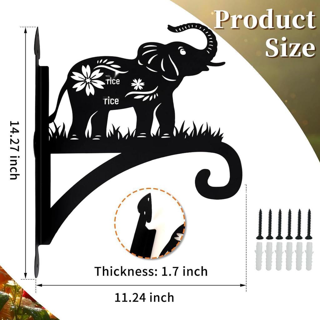 Heavy Duty Iron Hanging Plant & Clothes Hooks with Decorative Gnome Silhouette for Indoor & Outdoor Use