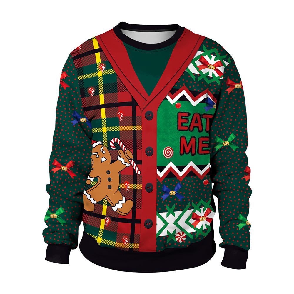 2025 Autumn Round Neck Snowman Reindeer Couple Hoodie