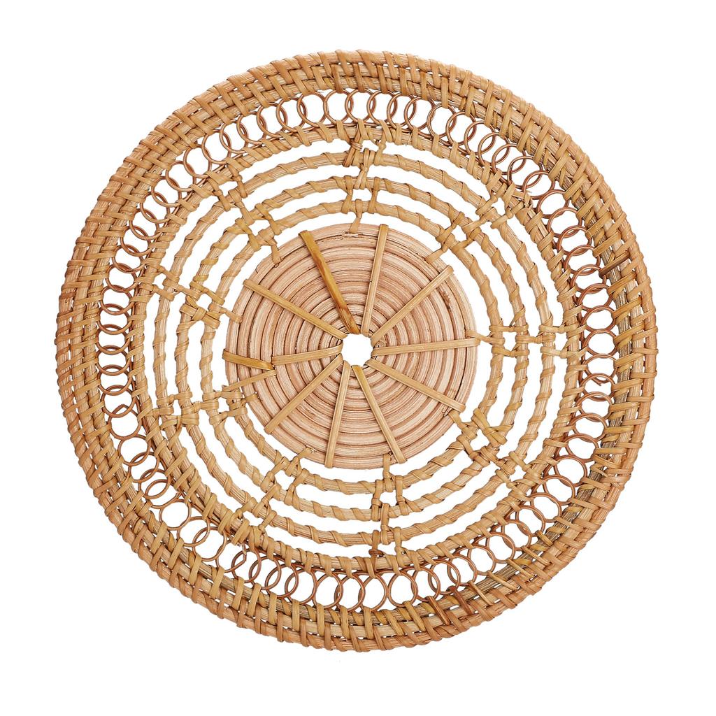 30x30 Cm Wicker Round Woven Flower Design Entrance Grass Wall Decoration Handmade Dry Grass Wall Hanging