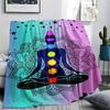 1Pc Chakra Yoga Print Flannel Blanket, High Quality Comfortable for All Seasons, Home Decor, Warmth and Comfort, Perfect for Christmas Gifts