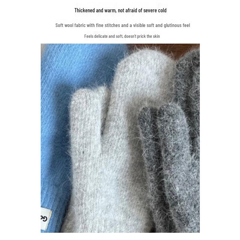 Xue Qiman Unisex Thickened Rabbit Fur Gloves