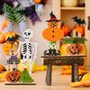 Whimsical Wooden Halloween Decoration Including Spring Bat Pumpkin And Skull For Atmosphere Spooky