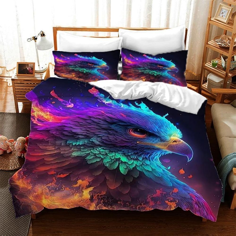 Divine Golden Angel Motif Bed Linen,Microfibre Bedding Sets, Children's Bed Linen  for Teenagers 3D Animal Printed  DuvetCover