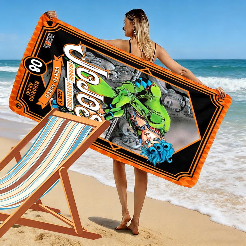 Vento Aureo: Duo's Epic Journey beach towel beach soft seaside Absorbent bath towel quick-drying swim towel beach towel Outdoor picnic beach mat
