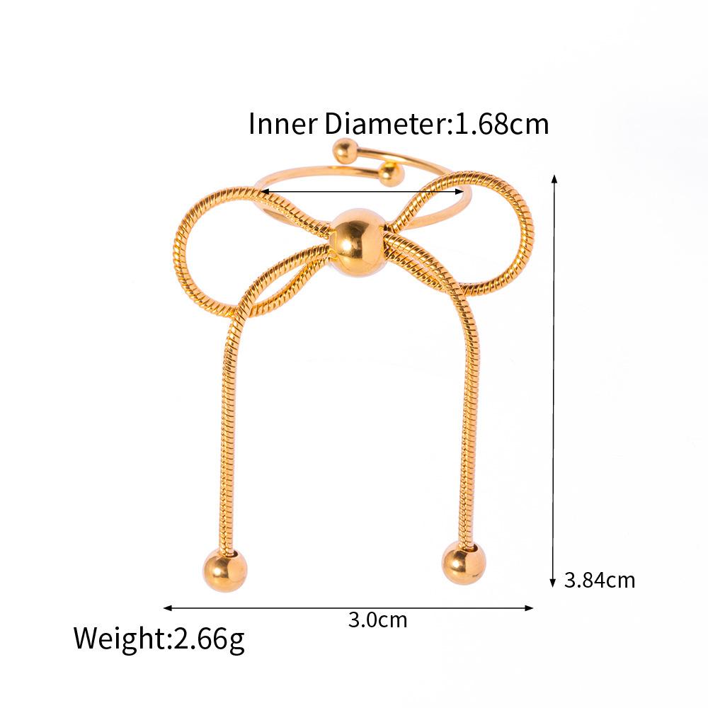  Trendy Stainless Steel Snake Chain Bow Earring Necklace for Women Stainless Steel High-Grade Delicate Jewelry Gift