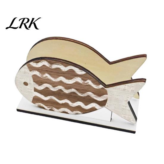 Square Vertical Paper Towel Storage Wooden Napkin Holder, Ocean Style Dispenser, Distressed Wood Rack Ordered Holder for Kitchen Dining Table