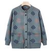 Early autumn grandma sweater cardigan middle elderly knitted autumn coat crew neck top mother mother-in-law clothes