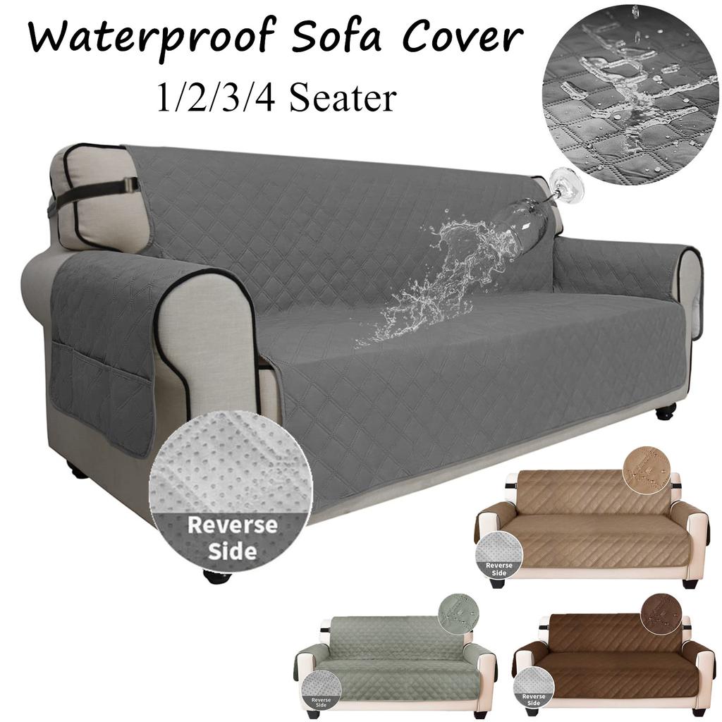 Wasserdichte Sofabezüge Wendbarer Gesteppter Couchbezug für 1/2/3/4-Sitzer Sofa Möbelbeschützer Waschbar Haustier- und Kinderfreundlich