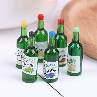5ks 1:12 Miniaturních lahviček s ovocným džusem pro panenky, Model, Jídlo do kuchyně pro panenky