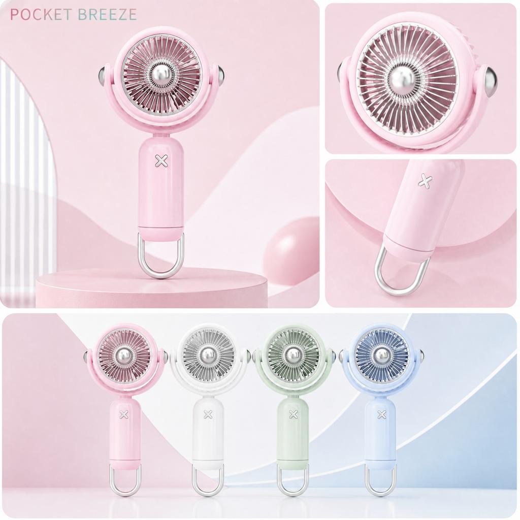 Portable Handheld Fan Rechargeable with Type-C Charging Three Adjustable Speeds Compact Design Lightweight for Outdoor Indoor Use