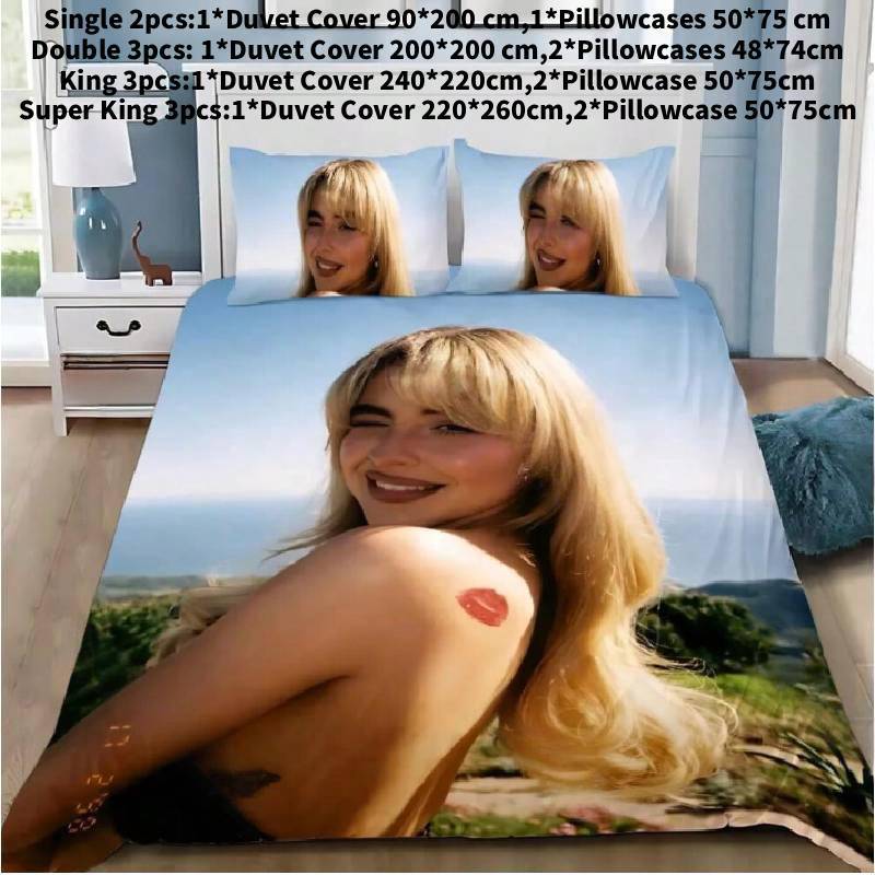 

Сабрина Карпентер Пододеяльник Наволочка Постельное белье Набор Мальчик Девочка Украшение Спальня Single(90x200cm) зелёный