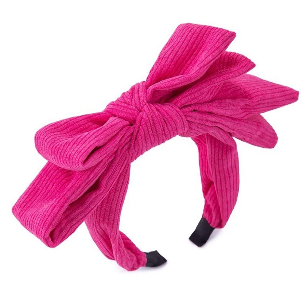 

Однотонный Головной убор для девочки Супер большой бант Обруч для волос Модная повязка для волос Женщины розы красного